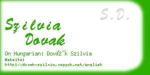 szilvia dovak business card